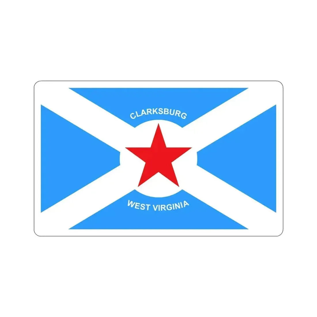 Flag of Clarksburg West Virginia USA STICKER Vinyl Die-Cut Decal 5 Inch - The Sticker Space