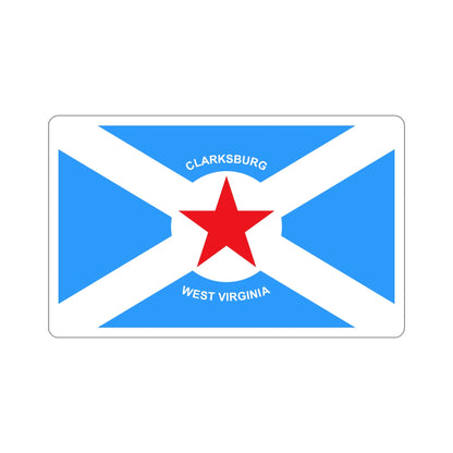 Flag of Clarksburg West Virginia USA STICKER Vinyl Die-Cut Decal-6 Inch-The Sticker Space