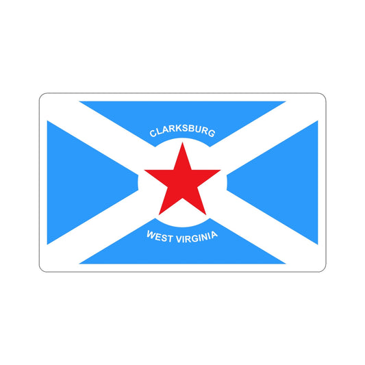 Flag of Clarksburg West Virginia USA STICKER Vinyl Die-Cut Decal-6 Inch-The Sticker Space