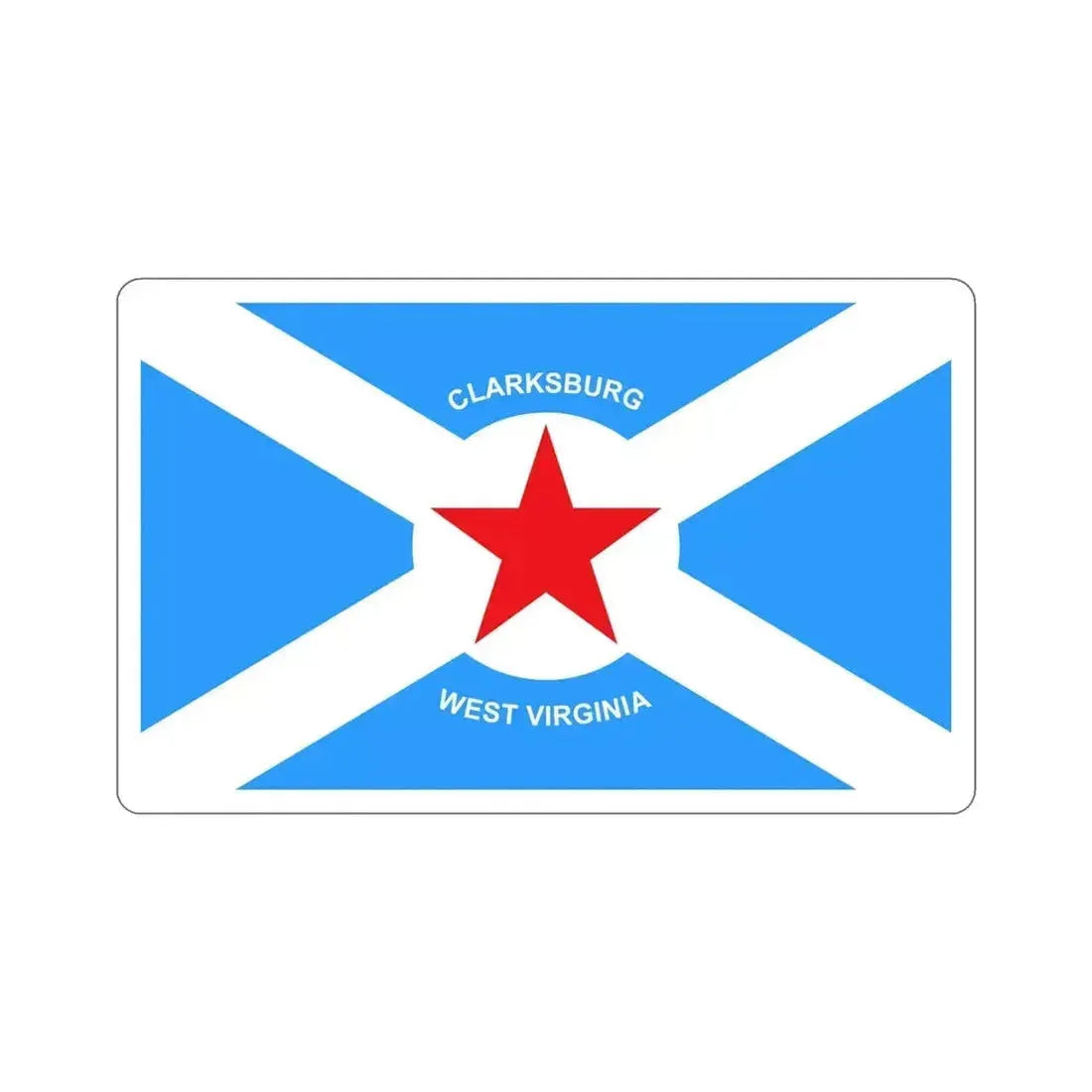 Flag of Clarksburg West Virginia USA STICKER Vinyl Die-Cut Decal 6 Inch - The Sticker Space