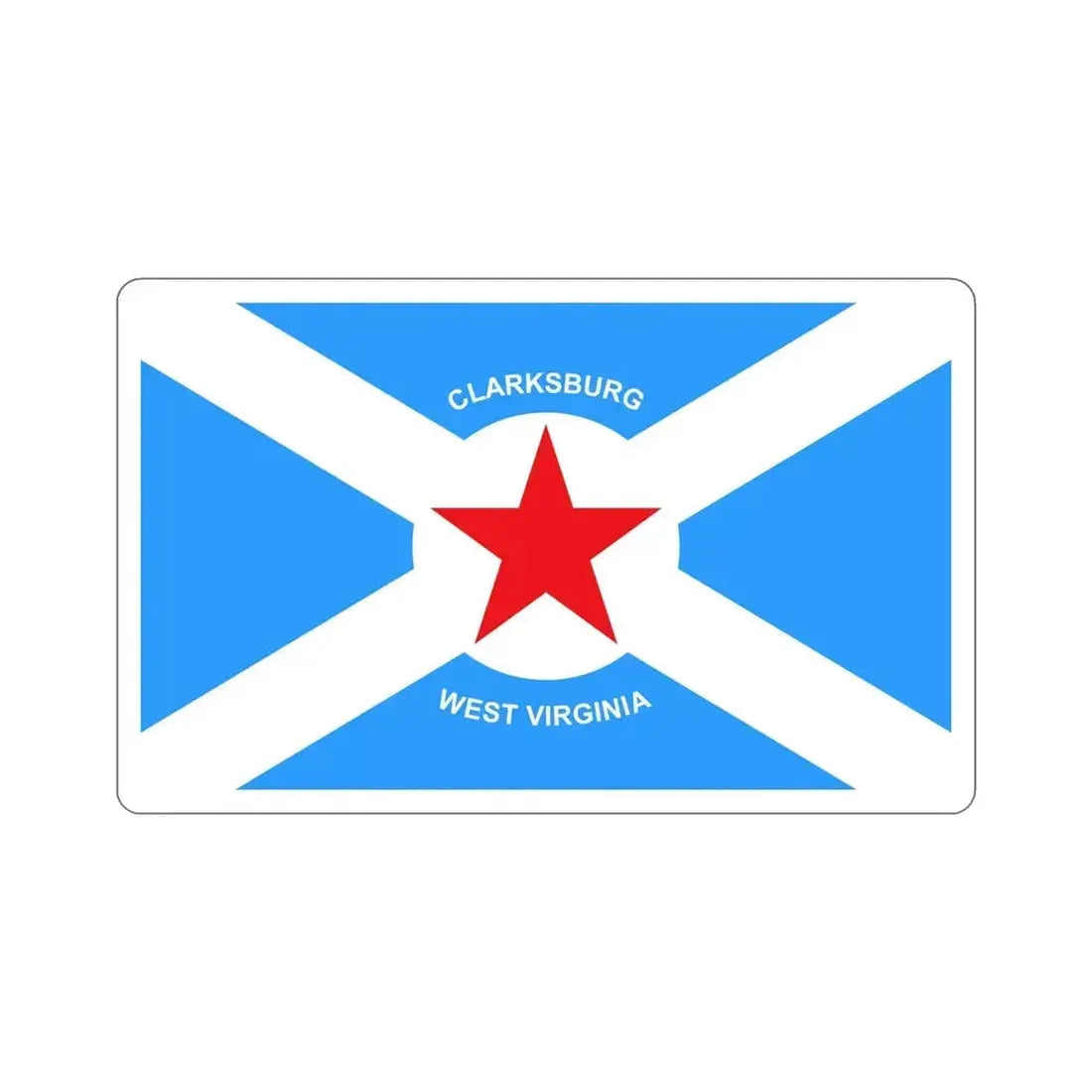 Flag of Clarksburg West Virginia USA STICKER Vinyl Die-Cut Decal 6 Inch - The Sticker Space