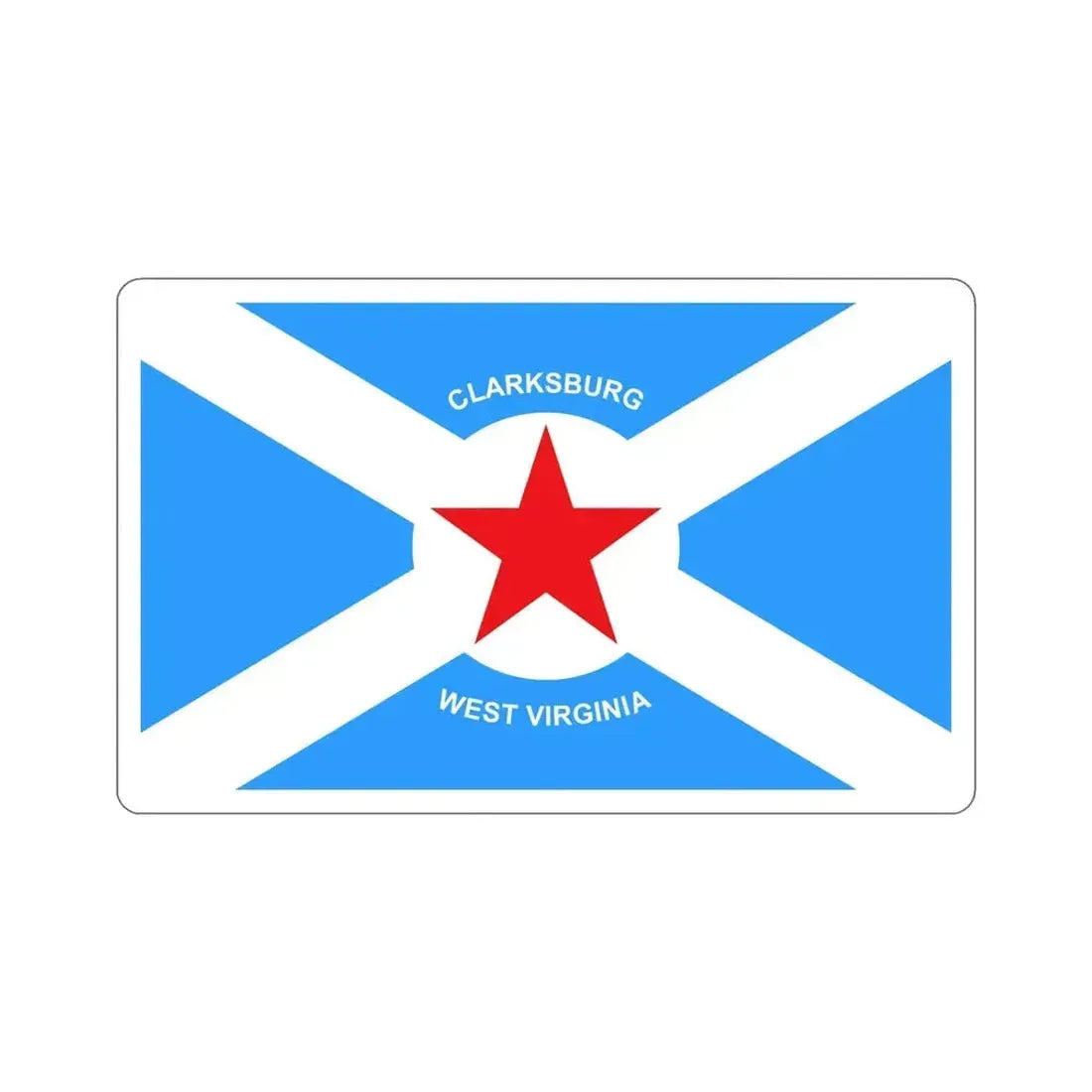 Flag of Clarksburg West Virginia USA STICKER Vinyl Die-Cut Decal - The Sticker Space