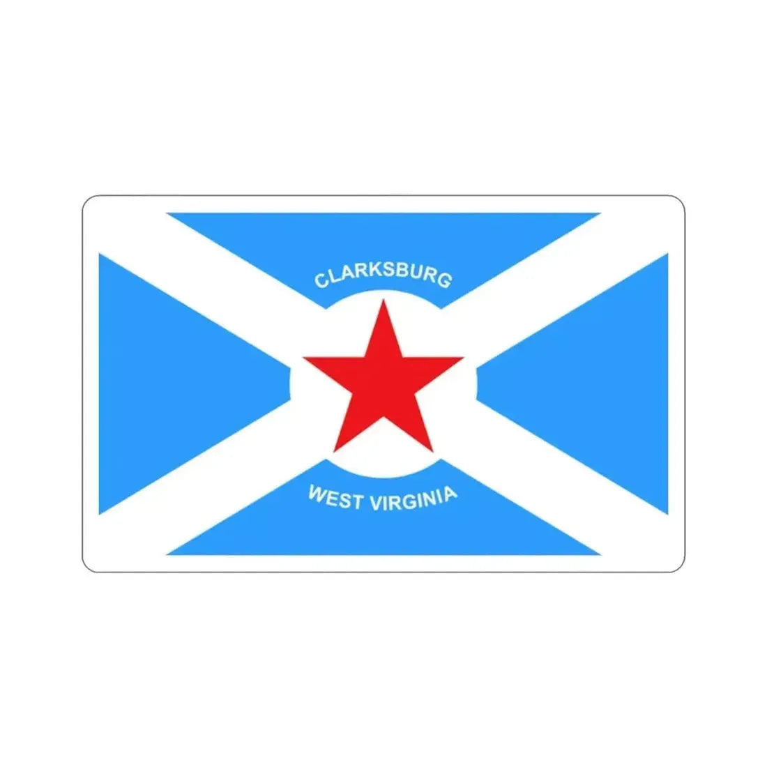 Flag of Clarksburg West Virginia USA STICKER Vinyl Die-Cut Decal - The Sticker Space