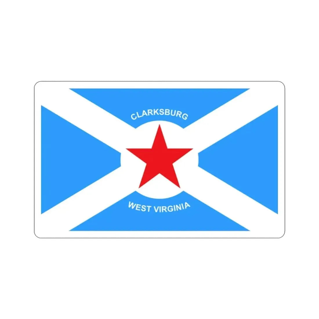 Flag of Clarksburg West Virginia USA STICKER Vinyl Die-Cut Decal - The Sticker Space