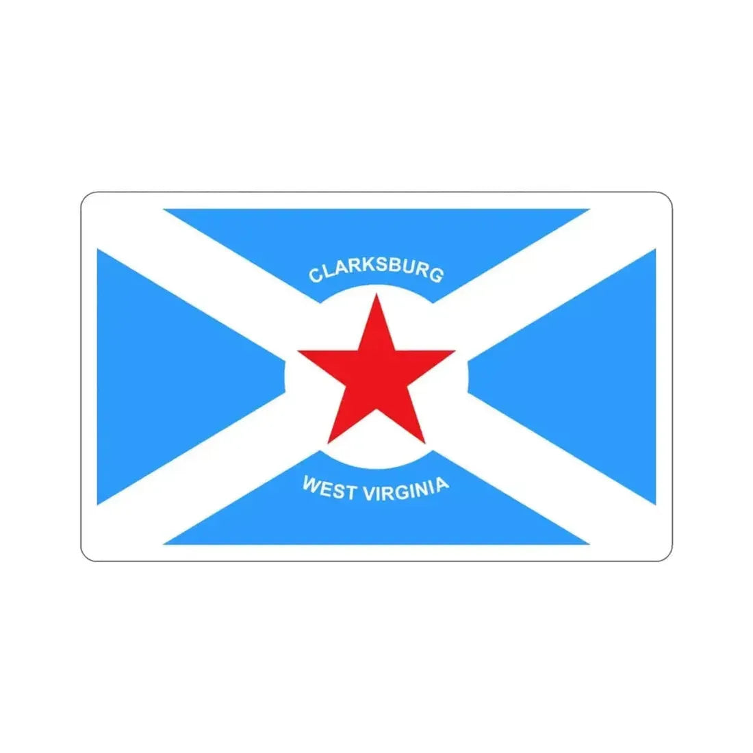 Flag of Clarksburg West Virginia USA STICKER Vinyl Die-Cut Decal - The Sticker Space