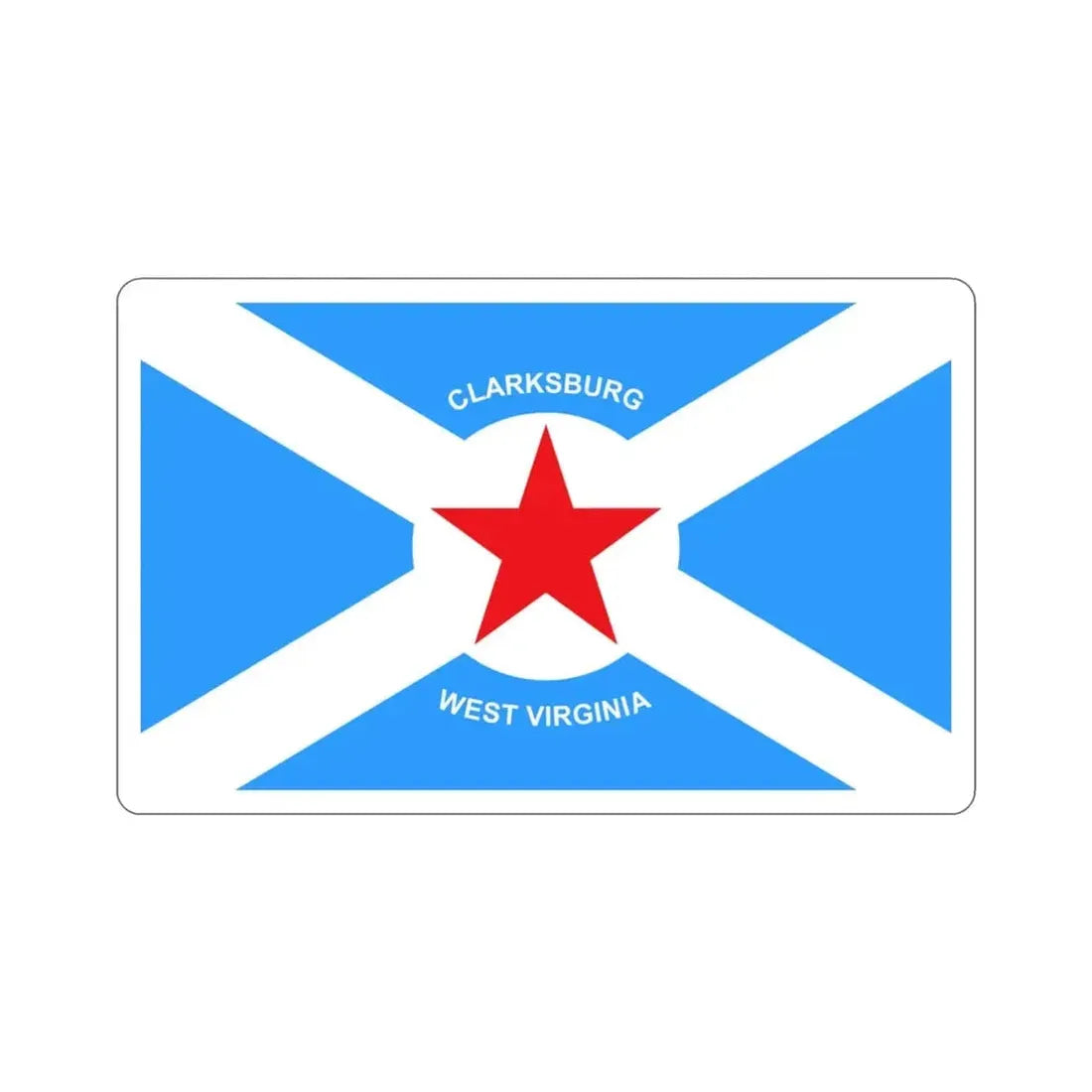 Flag of Clarksburg West Virginia USA STICKER Vinyl Die-Cut Decal - The Sticker Space
