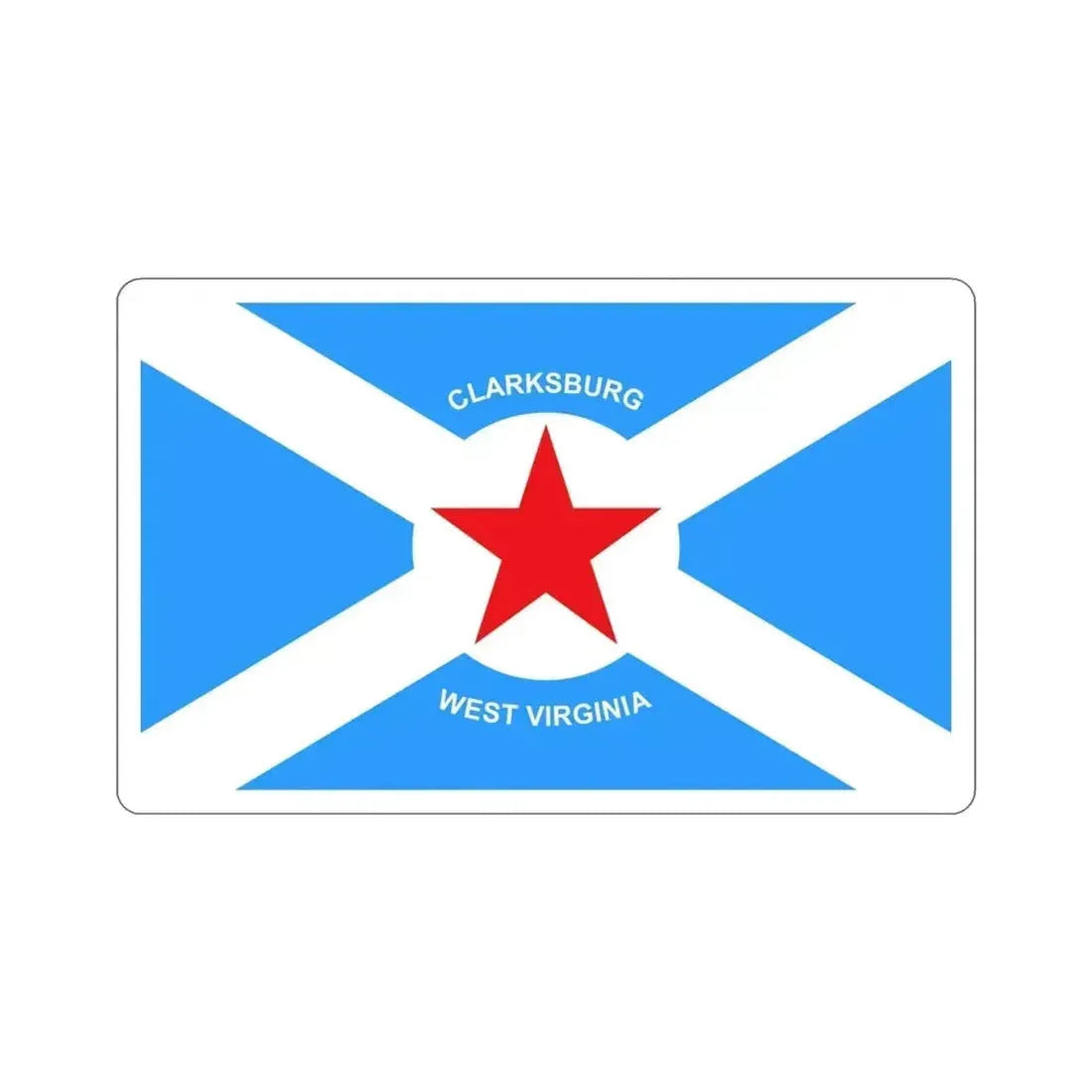 Flag of Clarksburg West Virginia USA STICKER Vinyl Die-Cut Decal - The Sticker Space