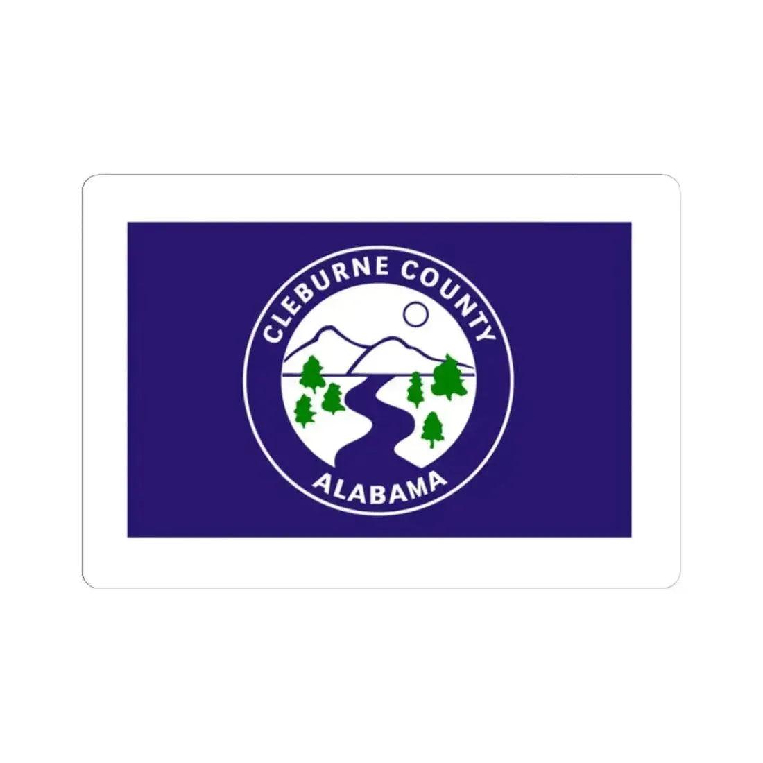 Flag of Cleburne County Alabama (United States) STICKER Vinyl Kiss-Cut Decal 2 Inch White - The Sticker Space