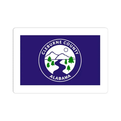 Flag of Cleburne County Alabama (United States) STICKER Vinyl Kiss-Cut Decal 2 Inch White - The Sticker Space