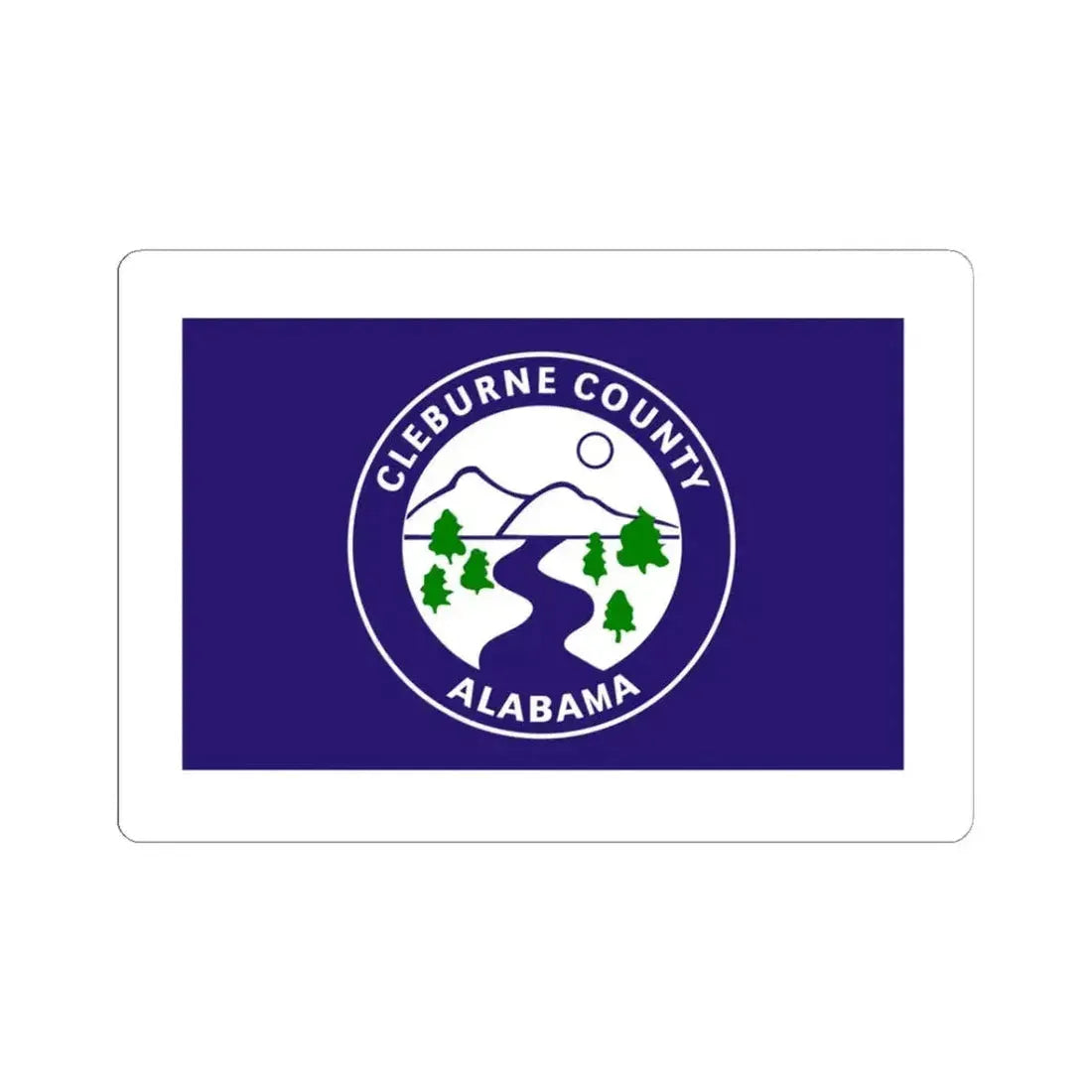 Flag of Cleburne County Alabama (United States) STICKER Vinyl Kiss-Cut Decal 3 Inch White - The Sticker Space