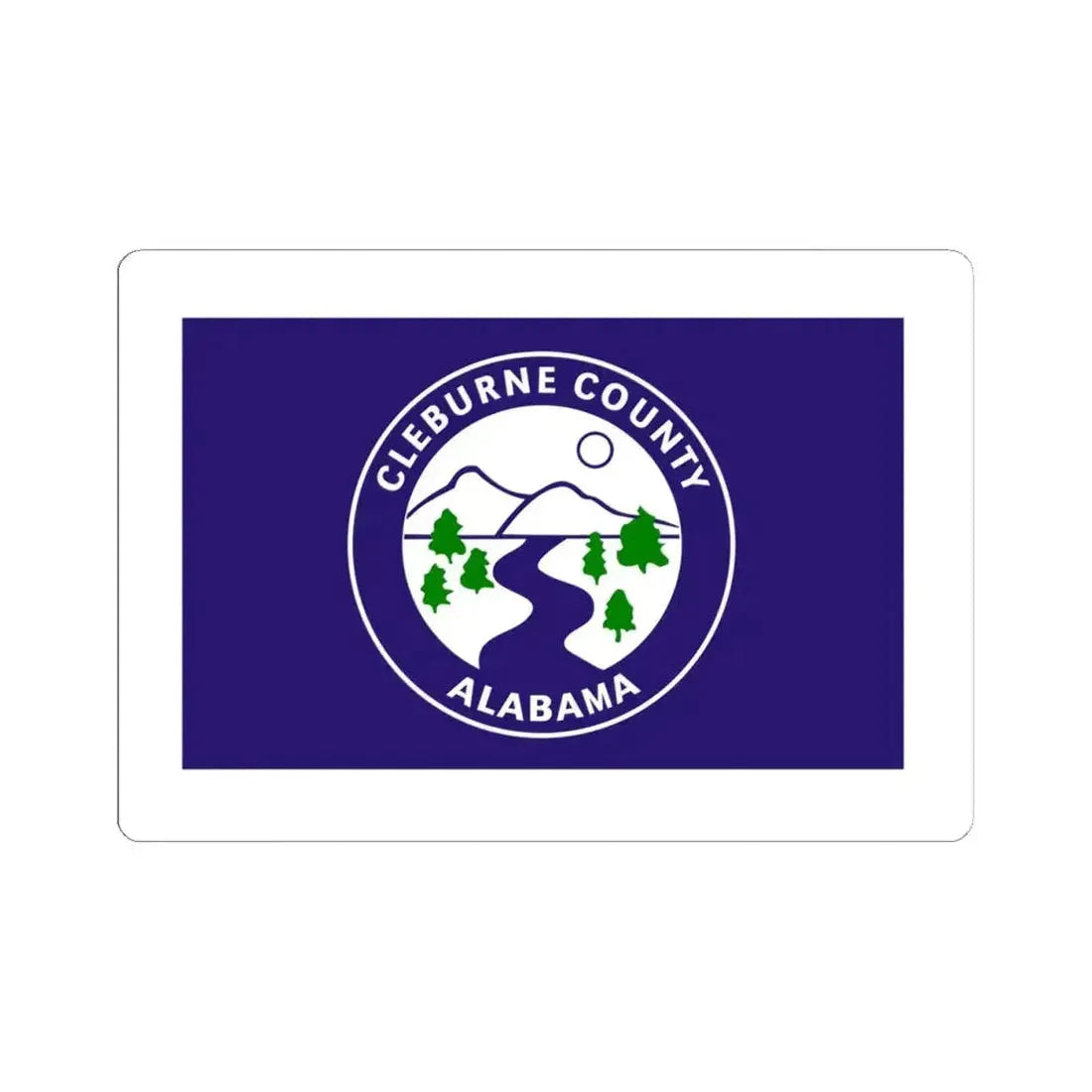 Flag of Cleburne County Alabama (United States) STICKER Vinyl Kiss-Cut Decal 4 Inch White - The Sticker Space