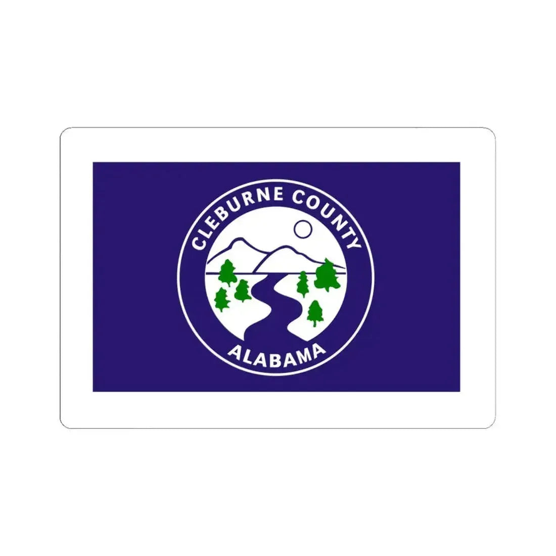 Flag of Cleburne County Alabama (United States) STICKER Vinyl Kiss-Cut Decal 6 Inch White - The Sticker Space