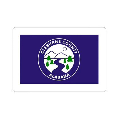 Flag of Cleburne County Alabama (United States) STICKER Vinyl Kiss-Cut Decal 6 Inch White - The Sticker Space