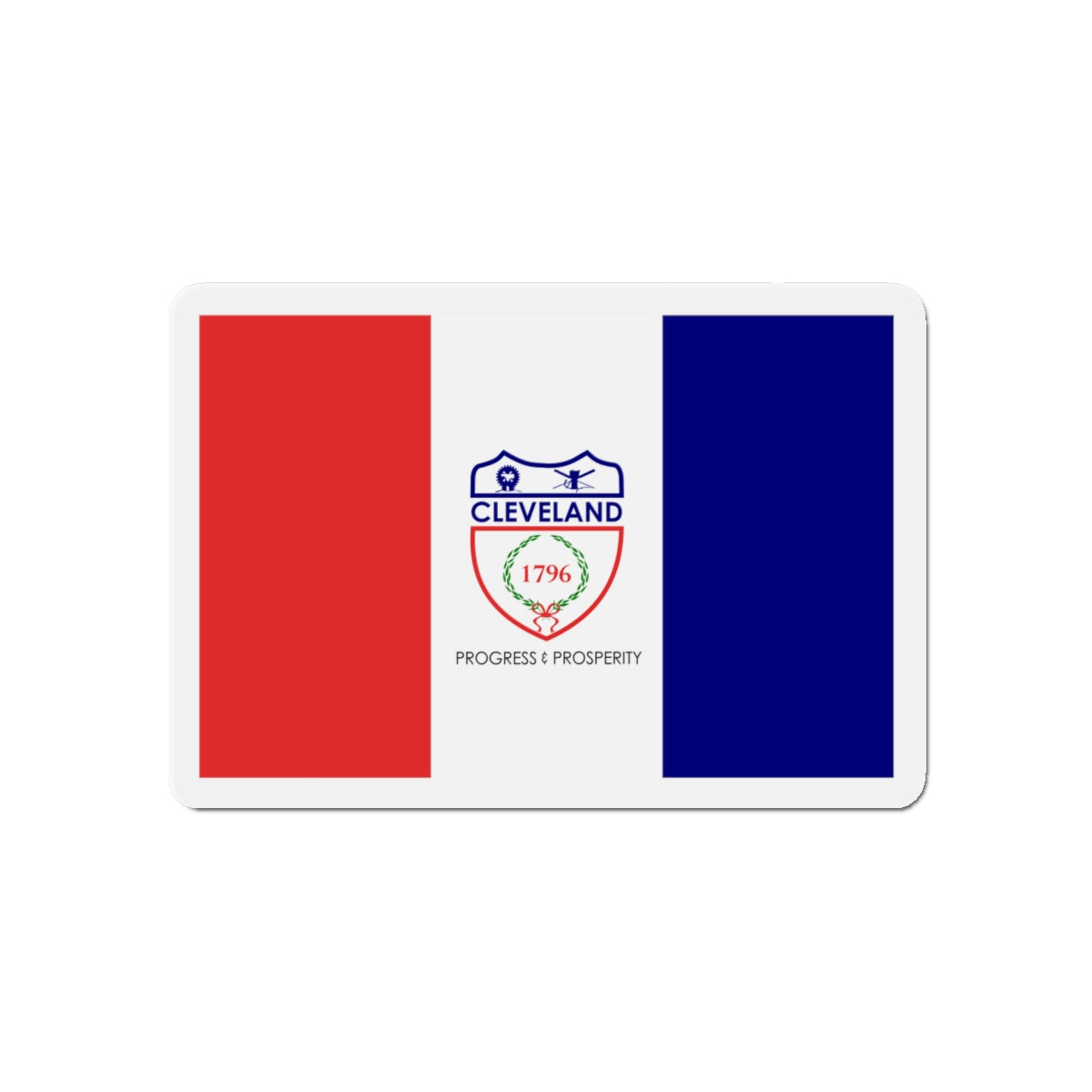 Flag of Cleveland Ohio - Die-Cut Magnet-5" x 5"-The Sticker Space