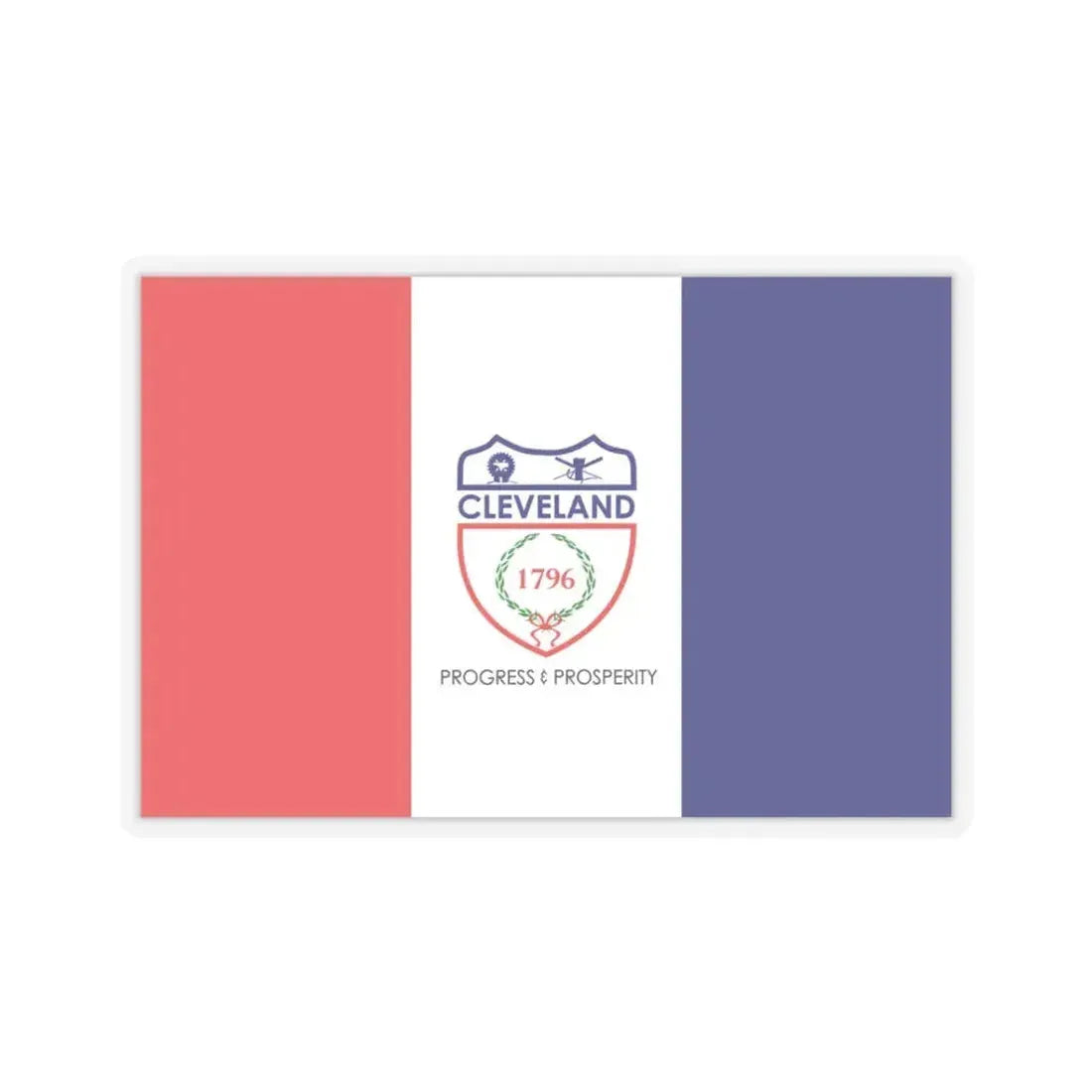 Flag of Cleveland, Ohio - STICKER Vinyl Kiss-Cut Decal 3 Inch Transparent - The Sticker Space