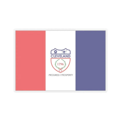 Flag of Cleveland, Ohio - STICKER Vinyl Kiss-Cut Decal 3 Inch Transparent - The Sticker Space