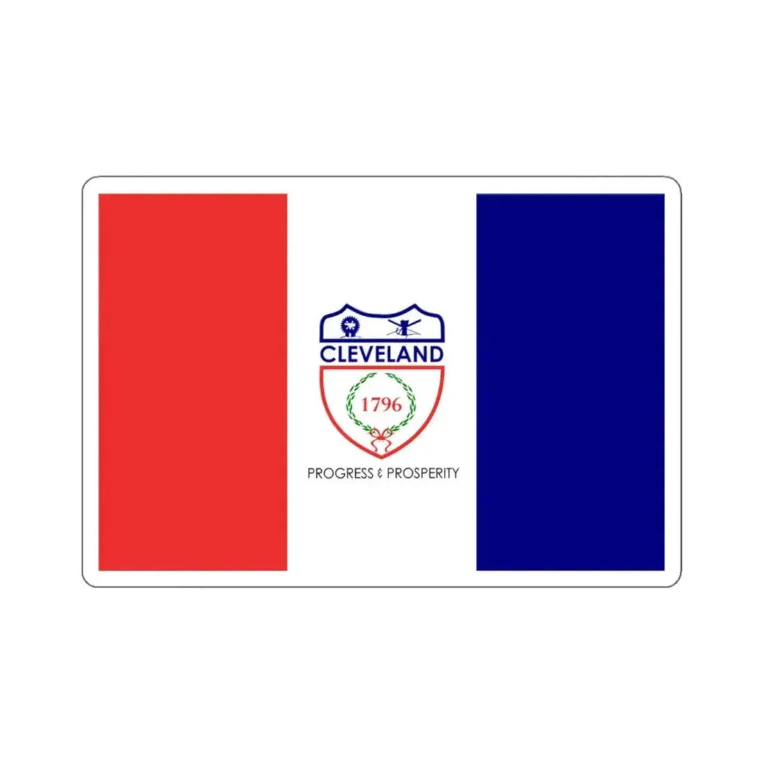 Flag of Cleveland, Ohio - STICKER Vinyl Kiss-Cut Decal 3 Inch White - The Sticker Space