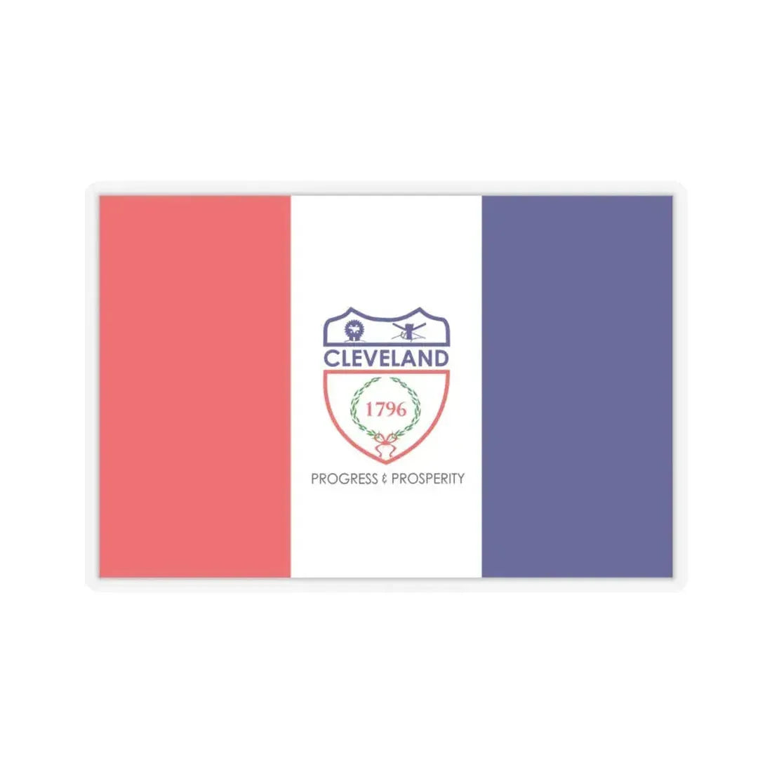 Flag of Cleveland, Ohio - STICKER Vinyl Kiss-Cut Decal 4 Inch Transparent - The Sticker Space