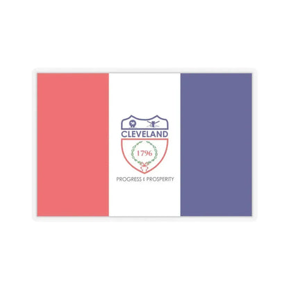 Flag of Cleveland, Ohio - STICKER Vinyl Kiss-Cut Decal 4 Inch Transparent - The Sticker Space