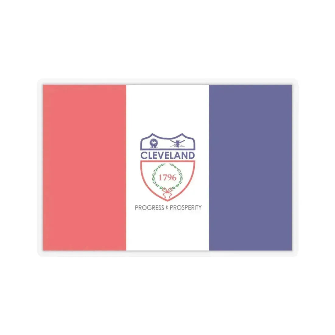 Flag of Cleveland, Ohio - STICKER Vinyl Kiss-Cut Decal 6 Inch Transparent - The Sticker Space