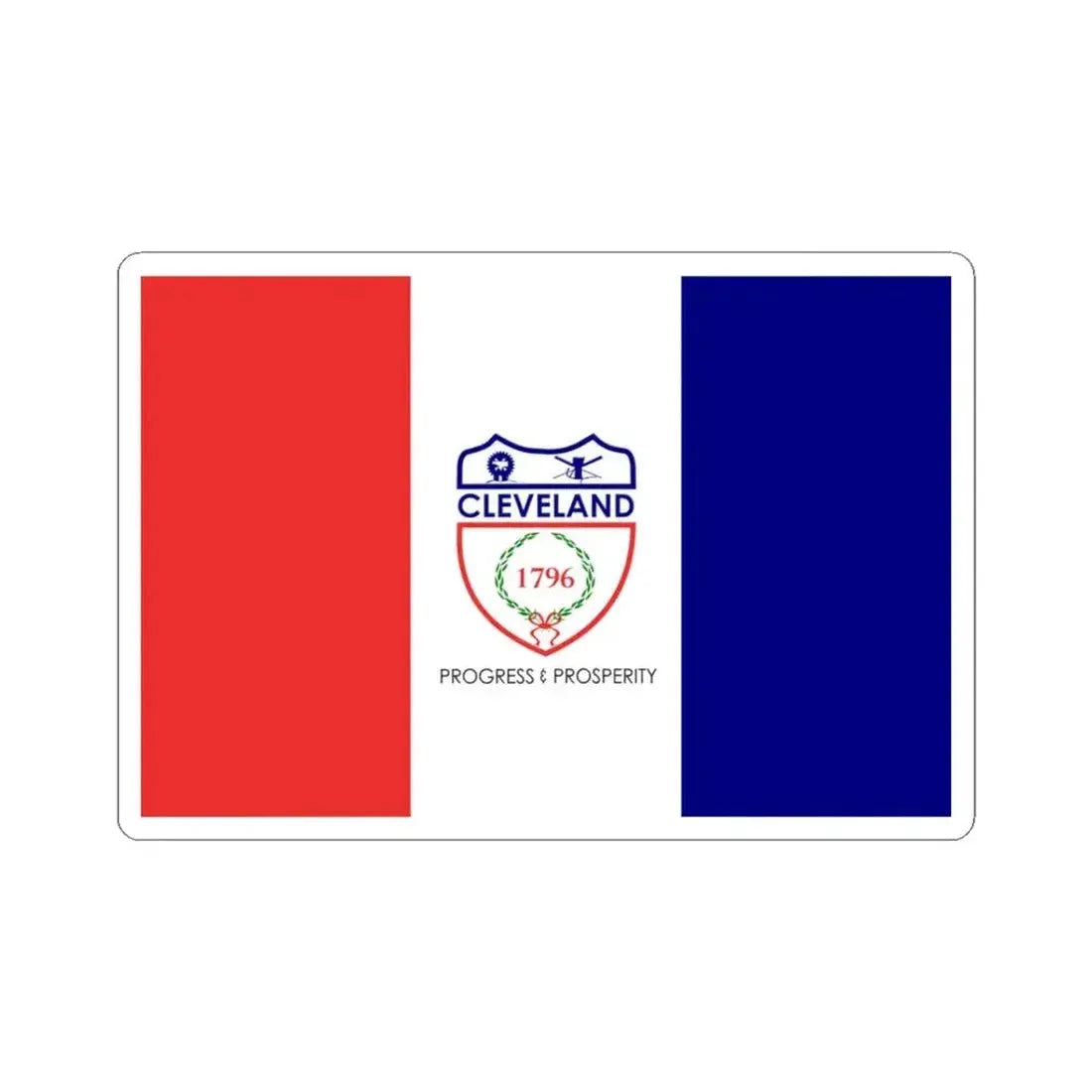 Flag of Cleveland Ohio (United States) STICKER Vinyl Kiss-Cut Decal 3 Inch White - The Sticker Space