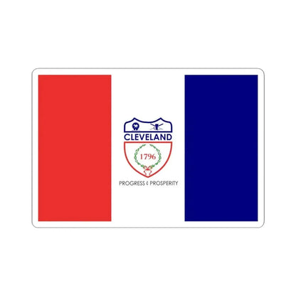 Flag of Cleveland Ohio (United States) STICKER Vinyl Kiss-Cut Decal 4 Inch White - The Sticker Space