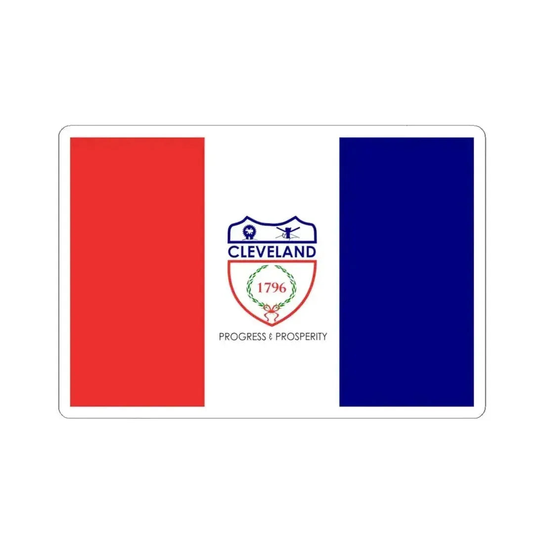 Flag of Cleveland Ohio (United States) STICKER Vinyl Kiss-Cut Decal 6 Inch White - The Sticker Space