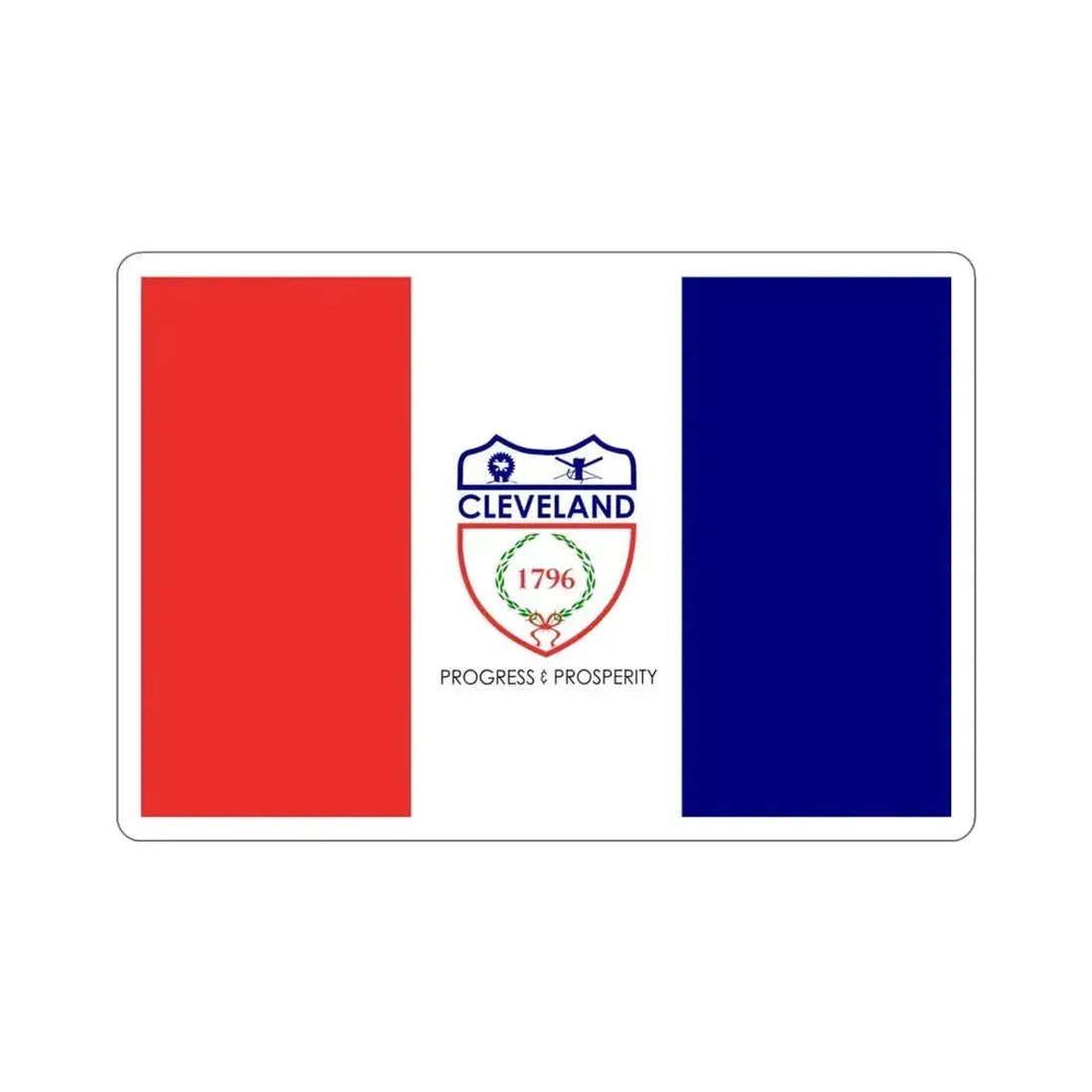 Flag of Cleveland Ohio USA STICKER Vinyl Die-Cut Decal 4 Inch - The Sticker Space