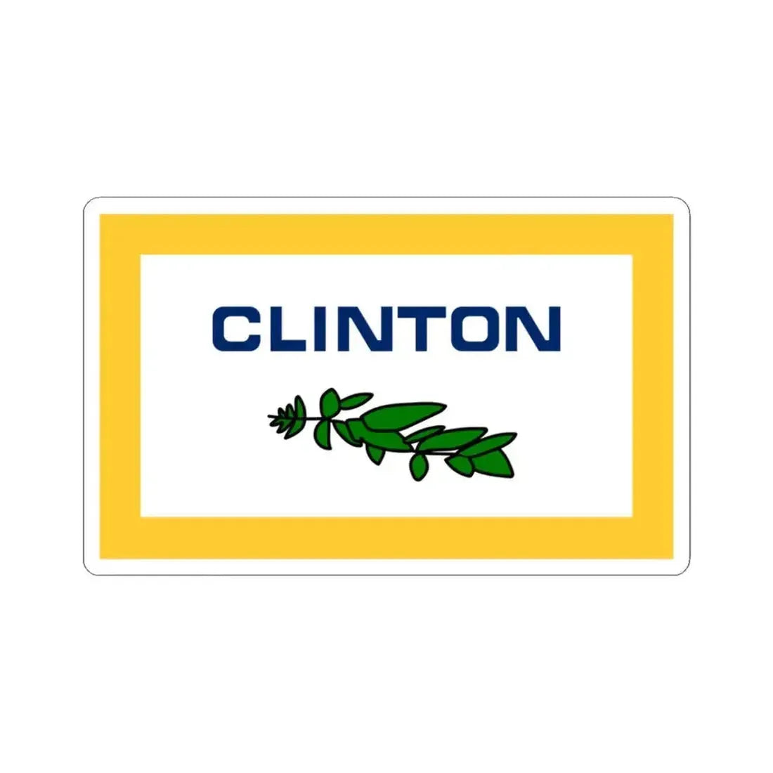 Flag of Clinton County Michigan (United States) STICKER Vinyl Kiss-Cut Decal 3 Inch White - The Sticker Space