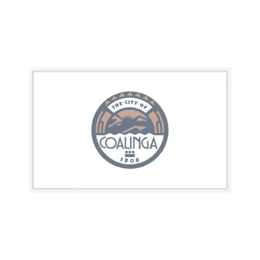 Flag of Coalinga, California - STICKER Vinyl Kiss-Cut Decal 2 Inch Transparent - The Sticker Space