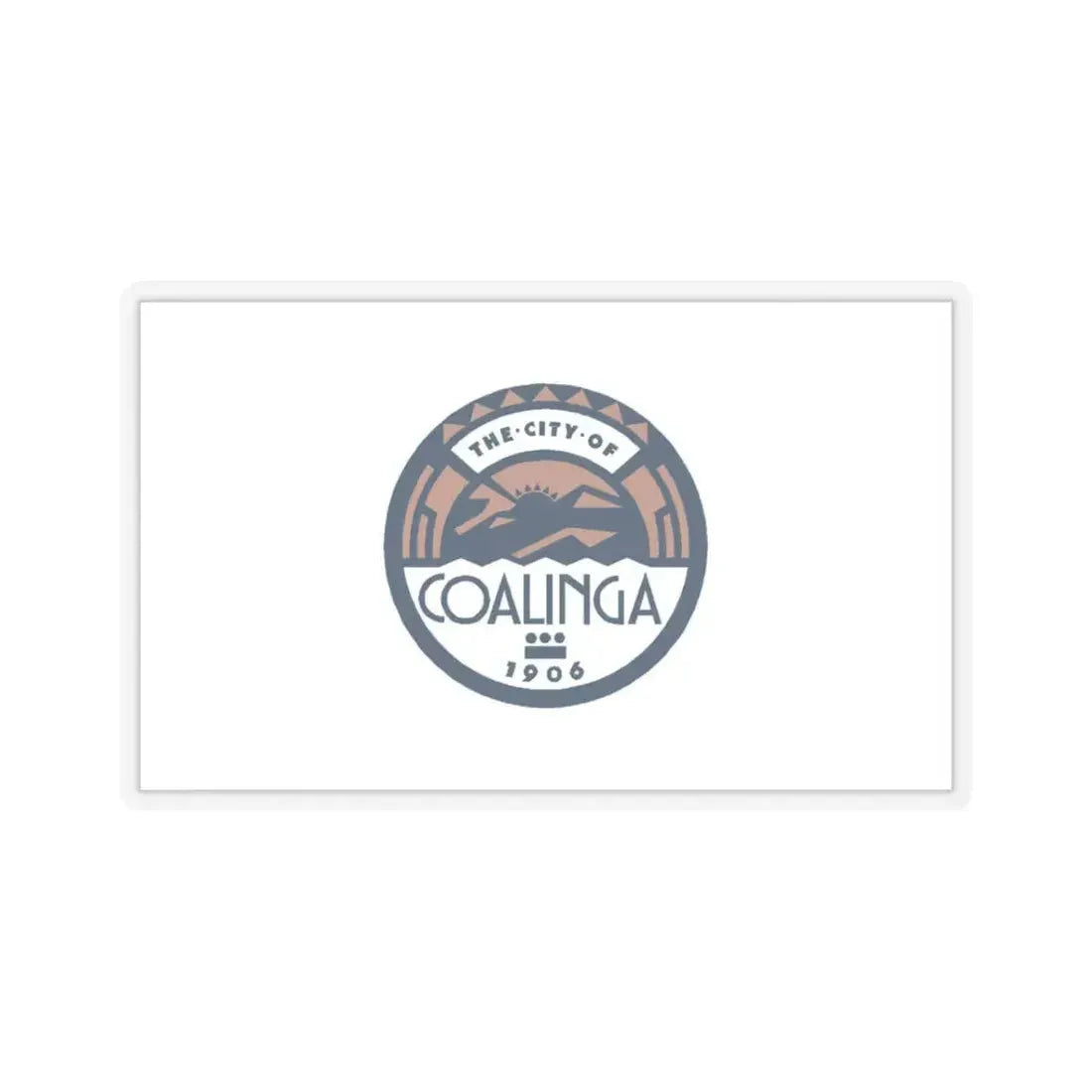 Flag of Coalinga, California - STICKER Vinyl Kiss-Cut Decal 3 Inch Transparent - The Sticker Space