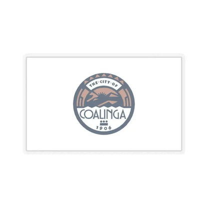 Flag of Coalinga, California - STICKER Vinyl Kiss-Cut Decal 3 Inch Transparent - The Sticker Space
