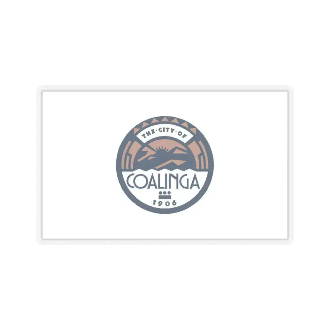 Flag of Coalinga, California - STICKER Vinyl Kiss-Cut Decal 4 Inch Transparent - The Sticker Space