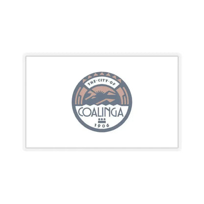 Flag of Coalinga, California - STICKER Vinyl Kiss-Cut Decal 4 Inch Transparent - The Sticker Space