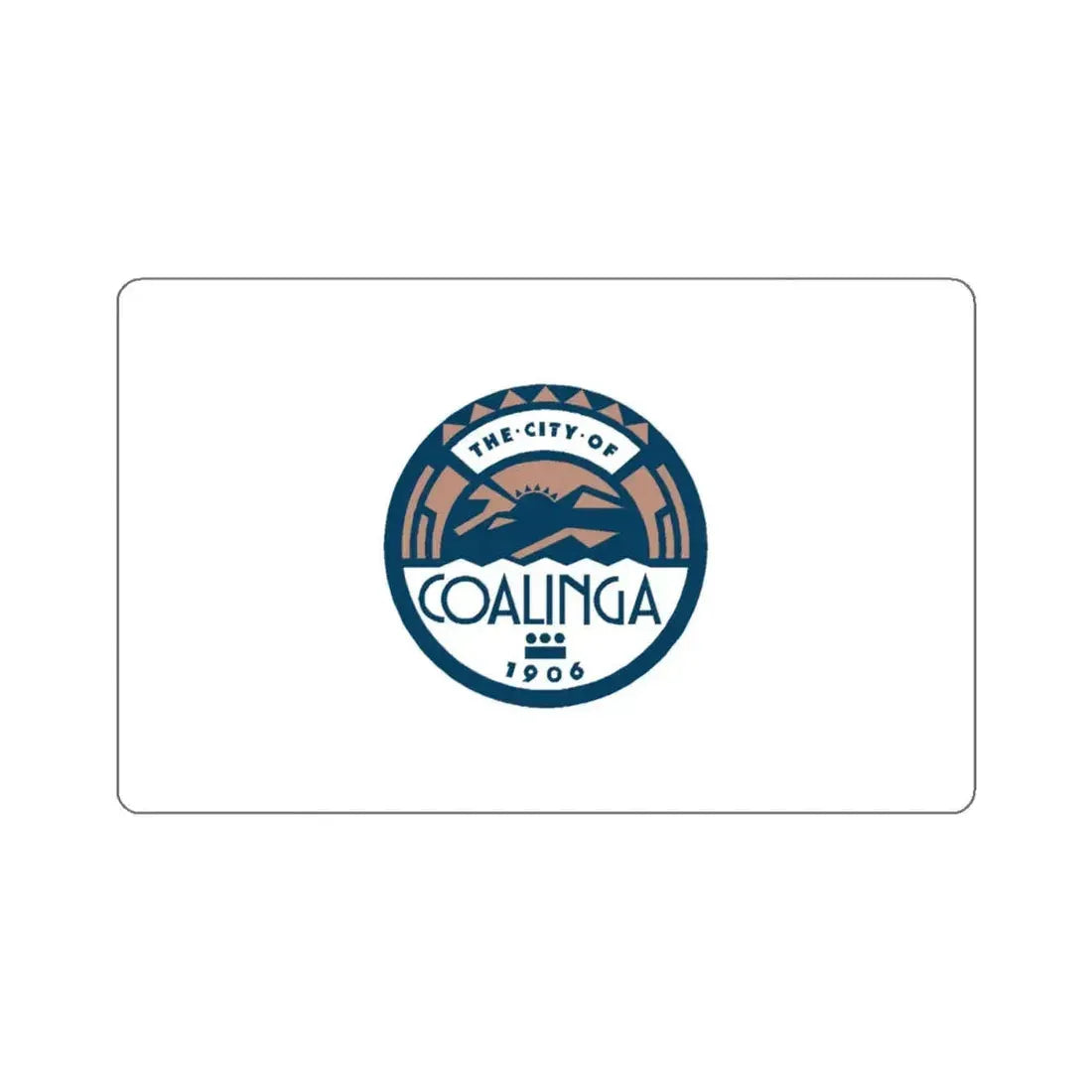 Flag of Coalinga, California - STICKER Vinyl Kiss-Cut Decal 4 Inch White - The Sticker Space