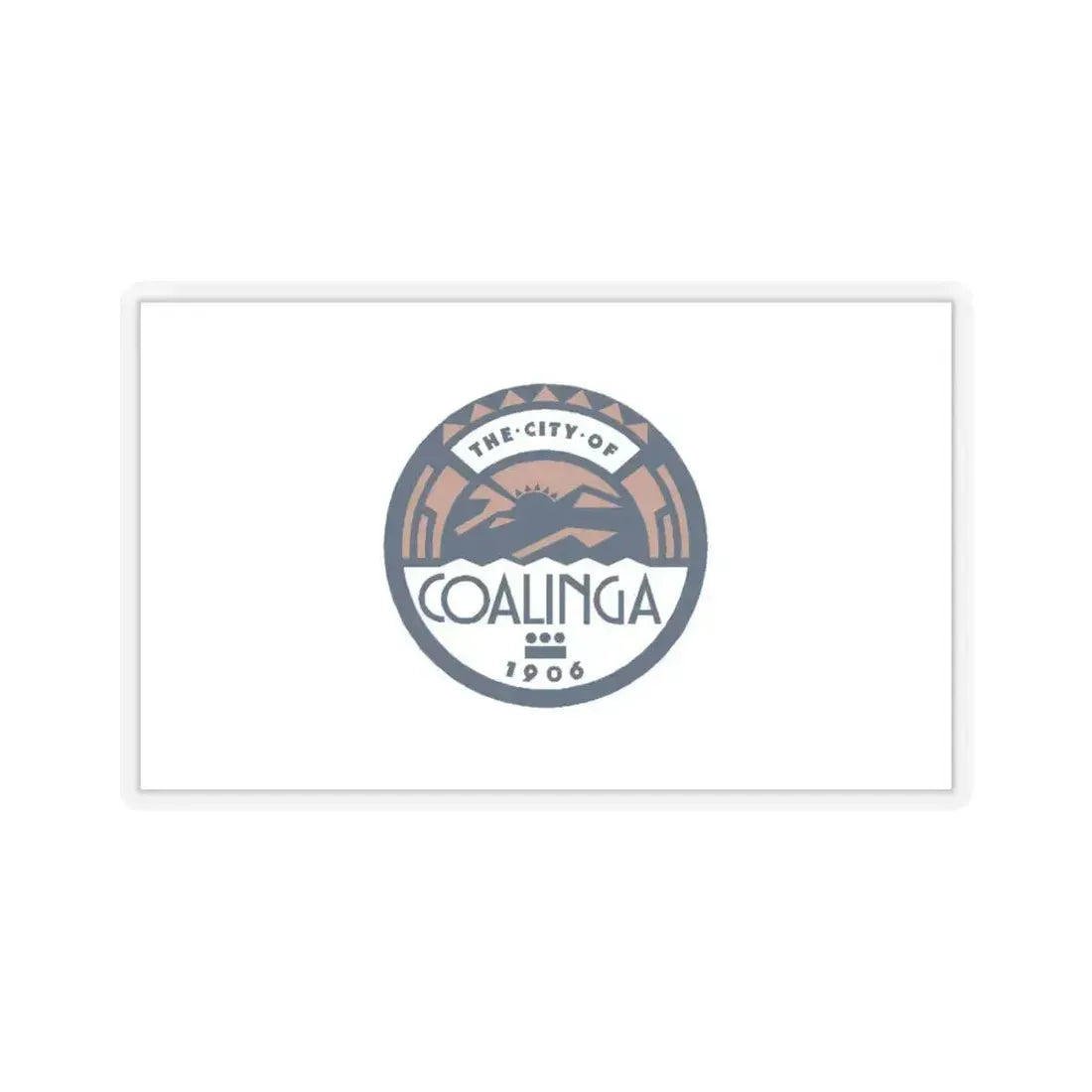 Flag of Coalinga, California - STICKER Vinyl Kiss-Cut Decal 6 Inch Transparent - The Sticker Space