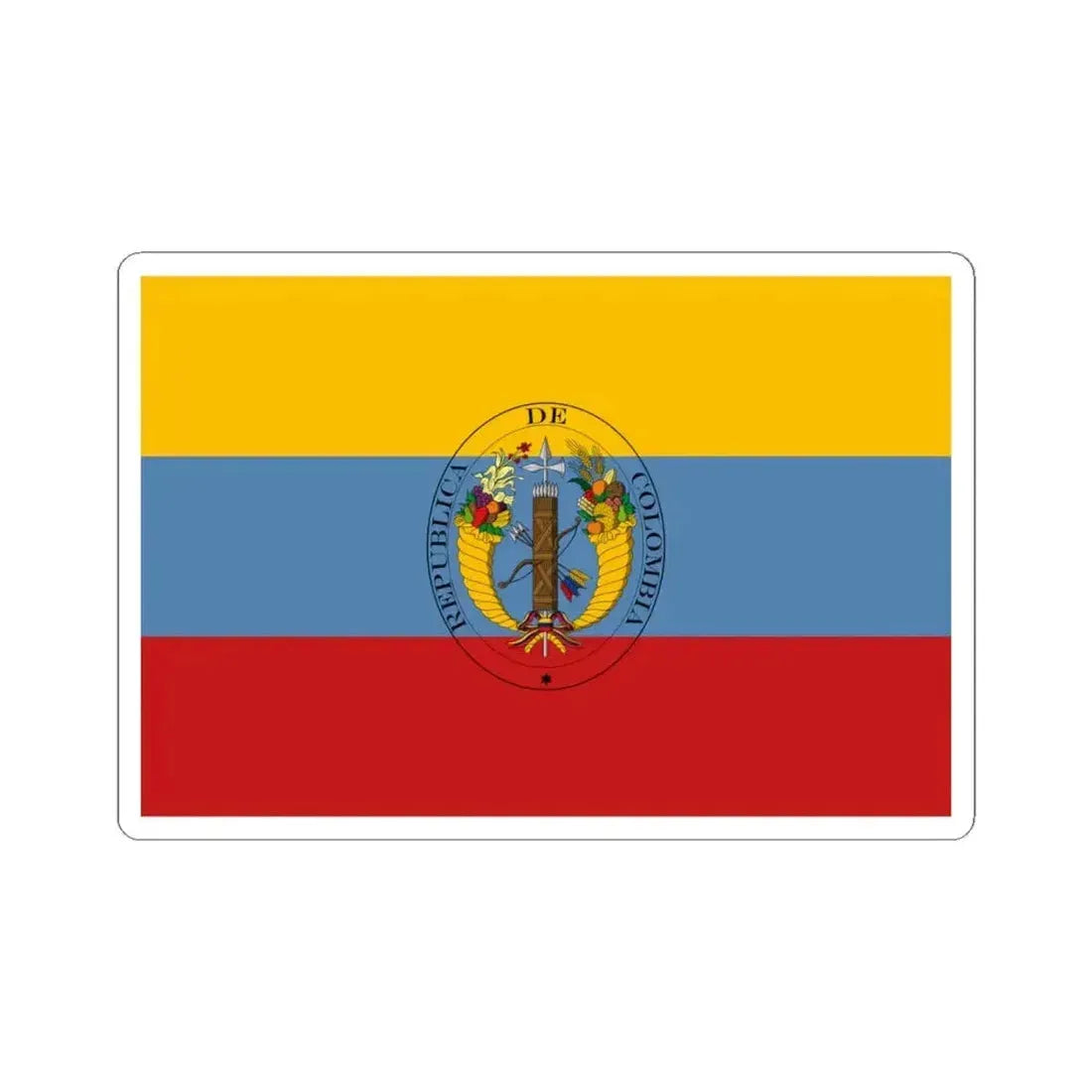 Flag of Colombia 1821-1831 (Colombia) STICKER Vinyl Kiss-Cut Decal 4 Inch White - The Sticker Space