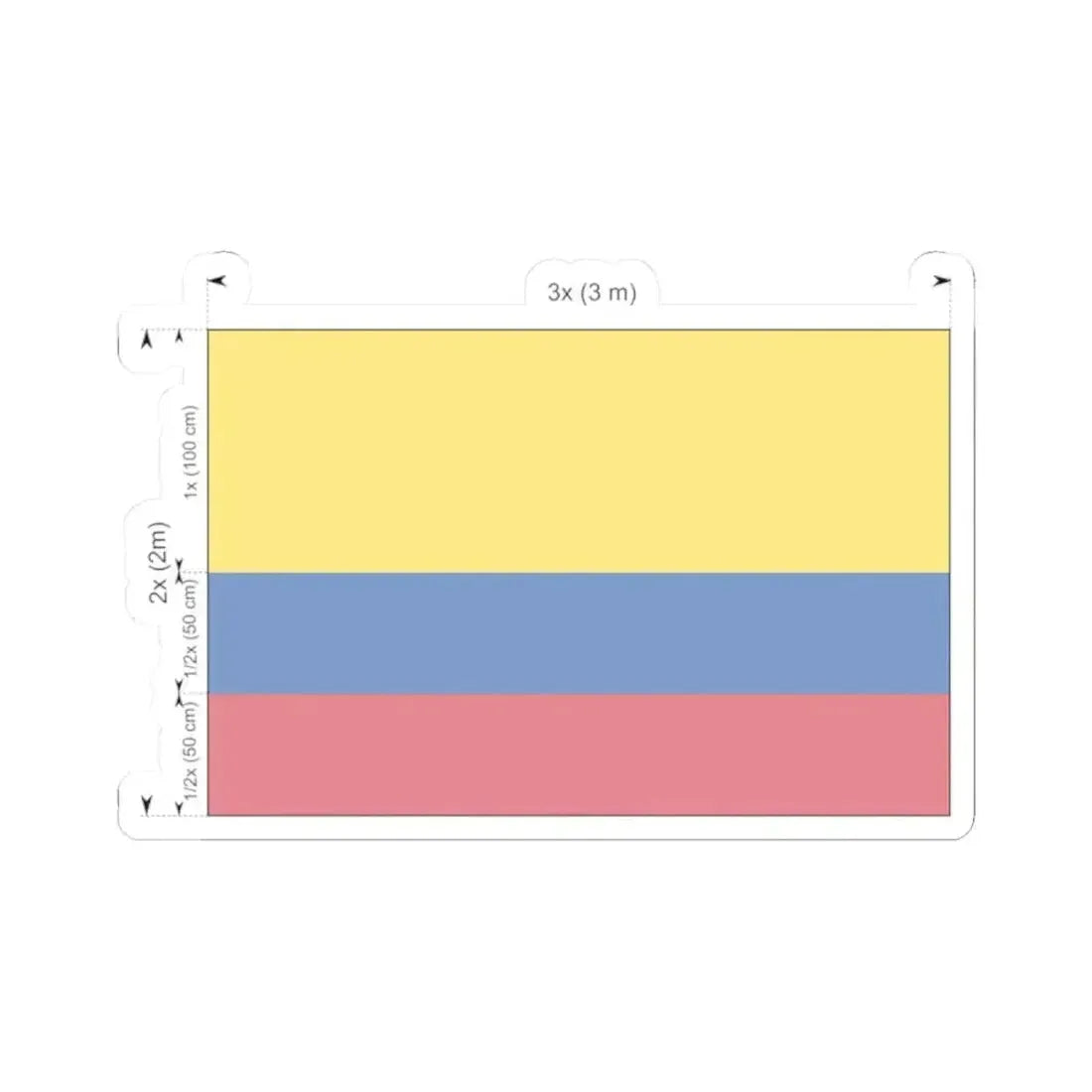 Flag of Colombia construction (Colombia) STICKER Vinyl Kiss-Cut Decal 2 Inch White - The Sticker Space