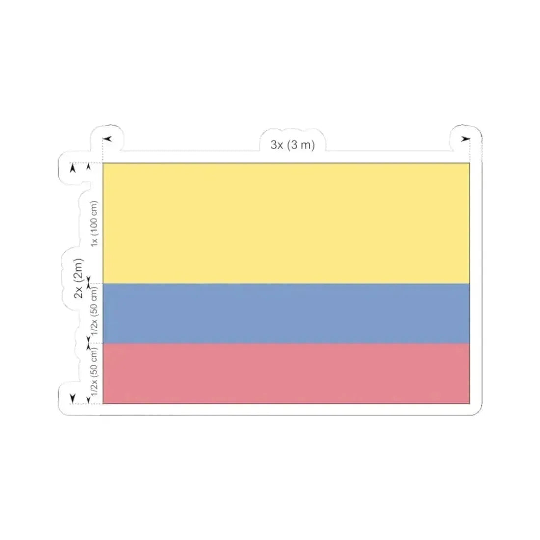 Flag of Colombia construction (Colombia) STICKER Vinyl Kiss-Cut Decal 3 Inch White - The Sticker Space