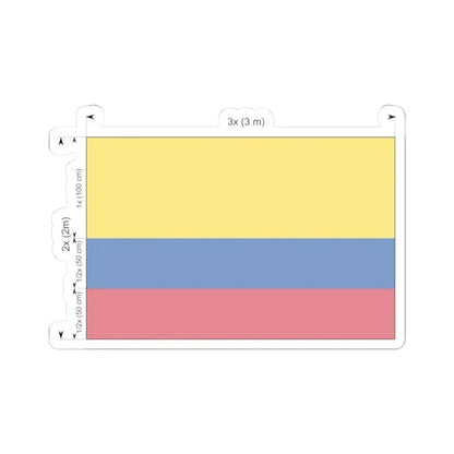 Flag of Colombia construction (Colombia) STICKER Vinyl Kiss-Cut Decal 3 Inch White - The Sticker Space