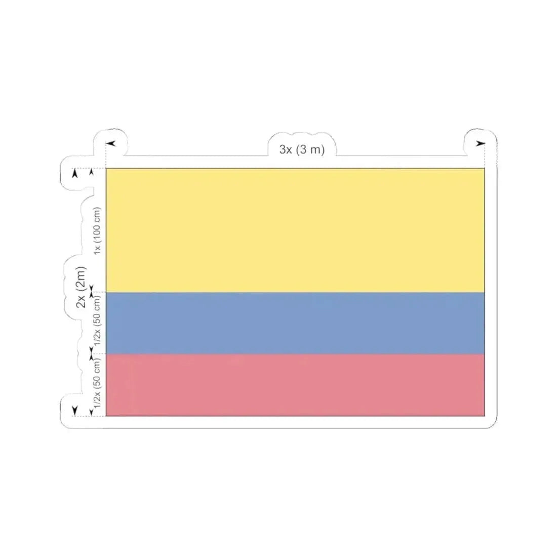 Flag of Colombia construction (Colombia) STICKER Vinyl Kiss-Cut Decal 4 Inch White - The Sticker Space