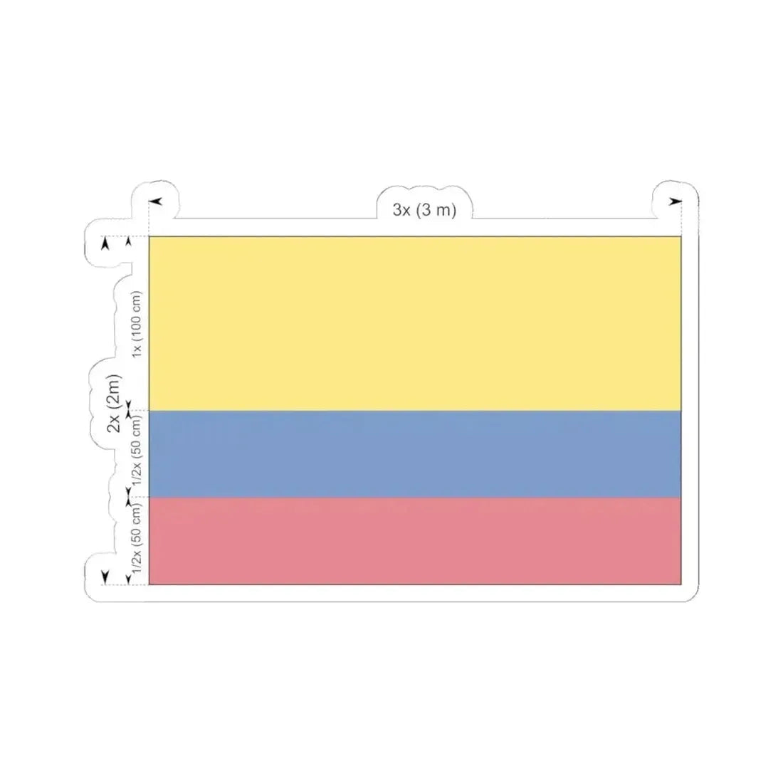 Flag of Colombia construction (Colombia) STICKER Vinyl Kiss-Cut Decal 6 Inch White - The Sticker Space