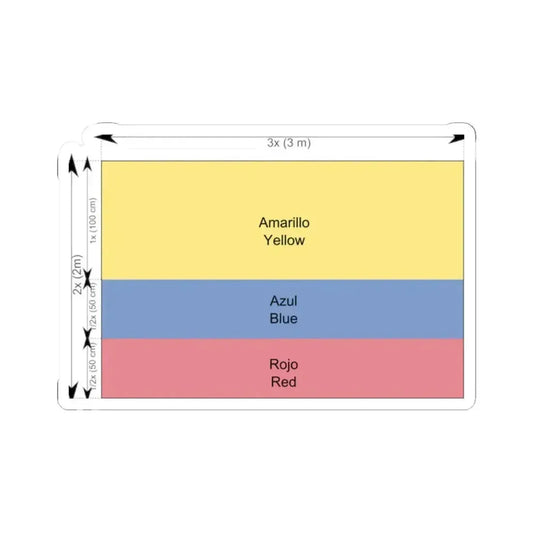 Flag of Colombia construction sheet (Colombia) STICKER Vinyl Kiss-Cut Decal 2 Inch White - The Sticker Space