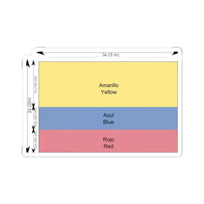 Flag of Colombia construction sheet (Colombia) STICKER Vinyl Kiss-Cut Decal 4 Inch White - The Sticker Space