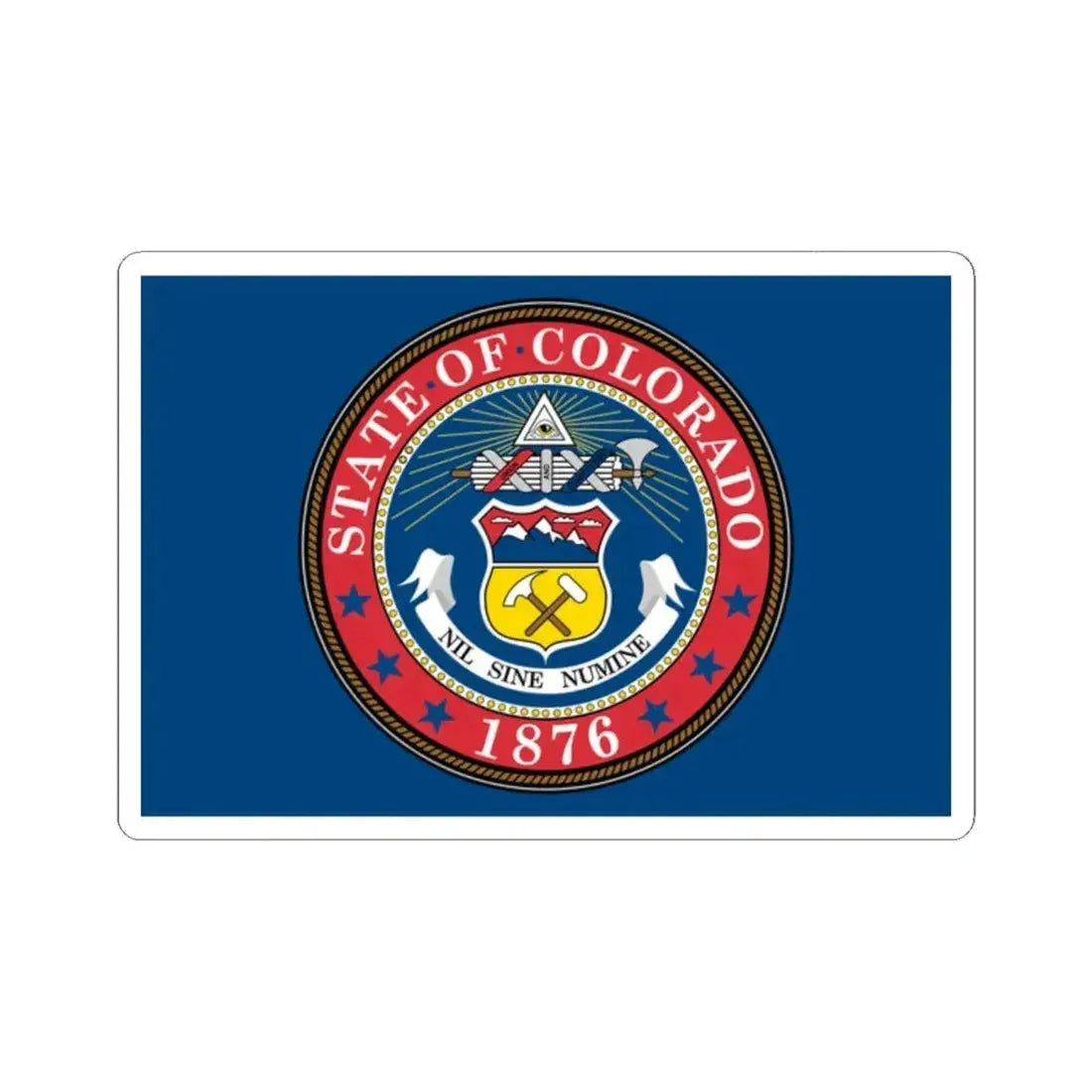 Flag of Colorado 1876-1907 (United States) STICKER Vinyl Kiss-Cut Decal 2 Inch White - The Sticker Space