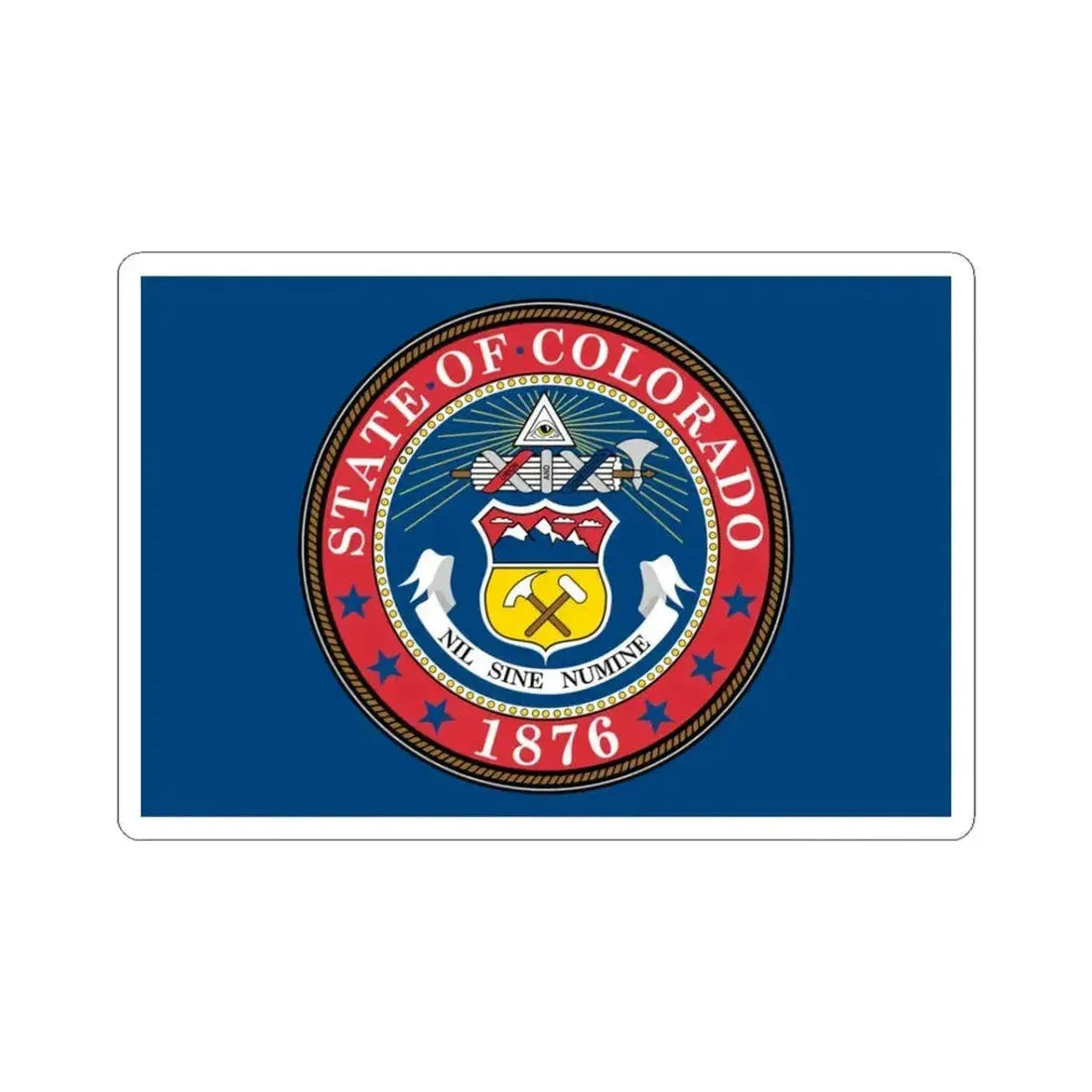 Flag of Colorado 1876-1907 (United States) STICKER Vinyl Kiss-Cut Decal 3 Inch White - The Sticker Space