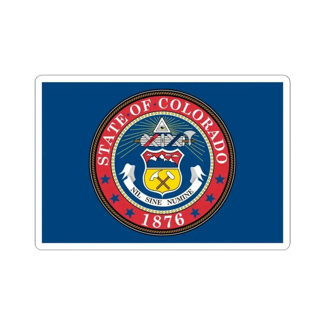 Flag of Colorado 1876-1907 (United States) STICKER Vinyl Kiss-Cut Decal 4 Inch White - The Sticker Space