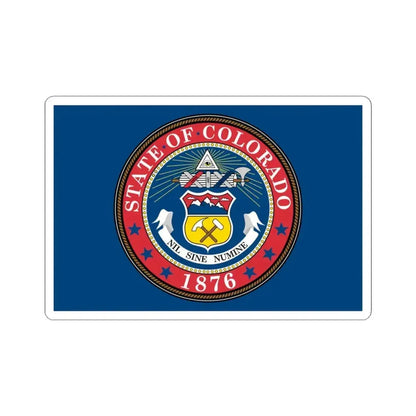 Flag of Colorado 1876-1907 (United States) STICKER Vinyl Kiss-Cut Decal 4 Inch White - The Sticker Space