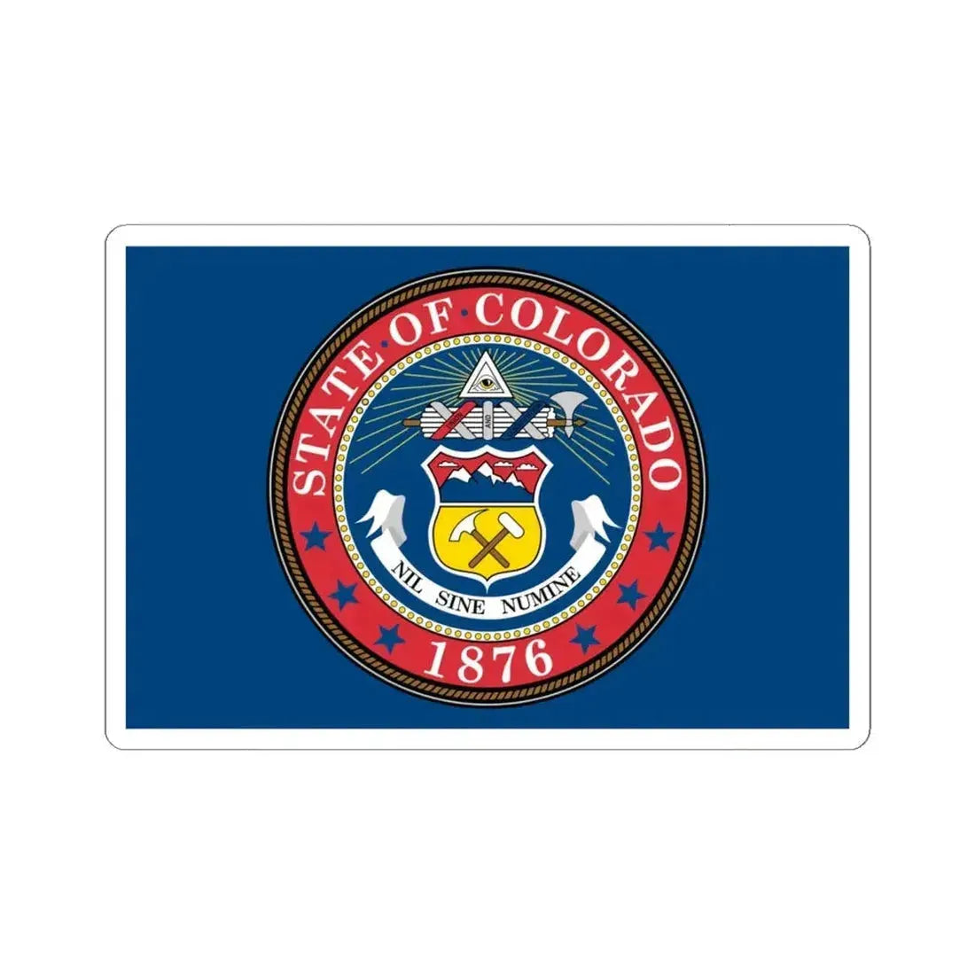 Flag of Colorado 1876-1907 (United States) STICKER Vinyl Kiss-Cut Decal 6 Inch White - The Sticker Space