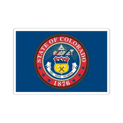 Flag of Colorado 1876-1907 (United States) STICKER Vinyl Kiss-Cut Decal 6 Inch White - The Sticker Space